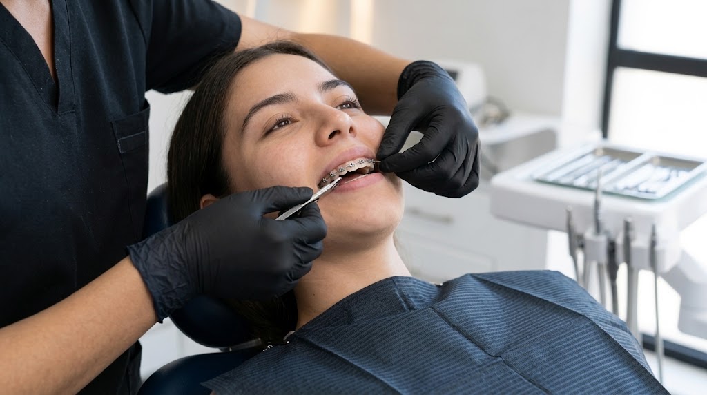 Sonrisa alineada en primer plano (imagen ilustrativa, no corresponde a un paciente)